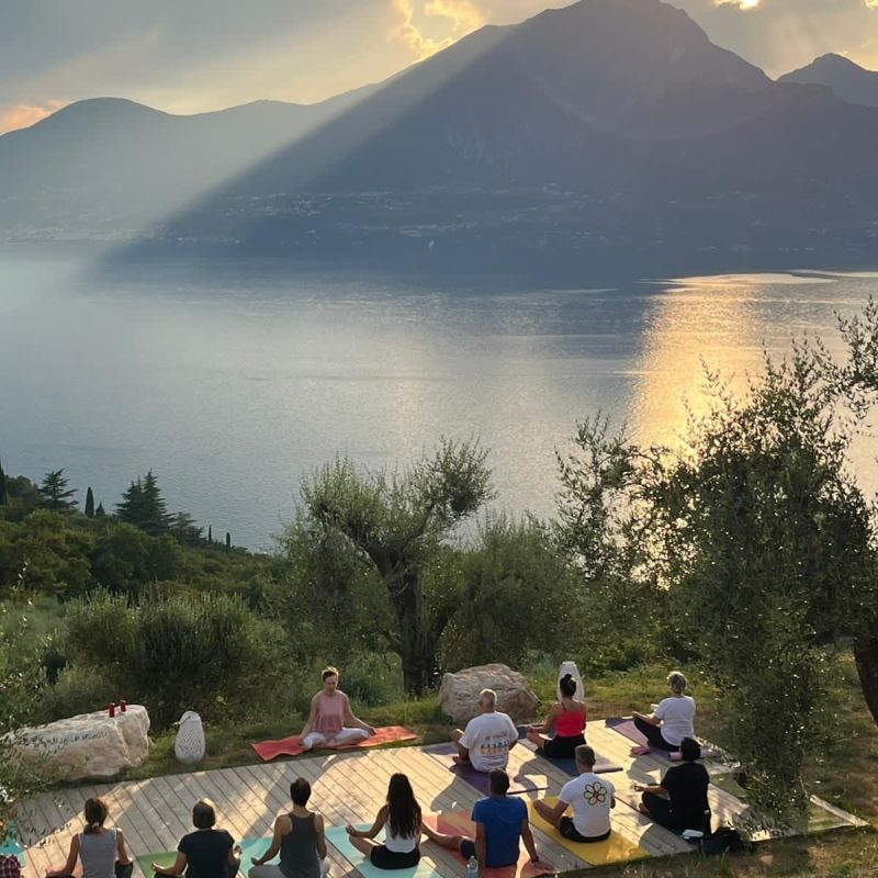 Yoga at Sunset on Lake Garda